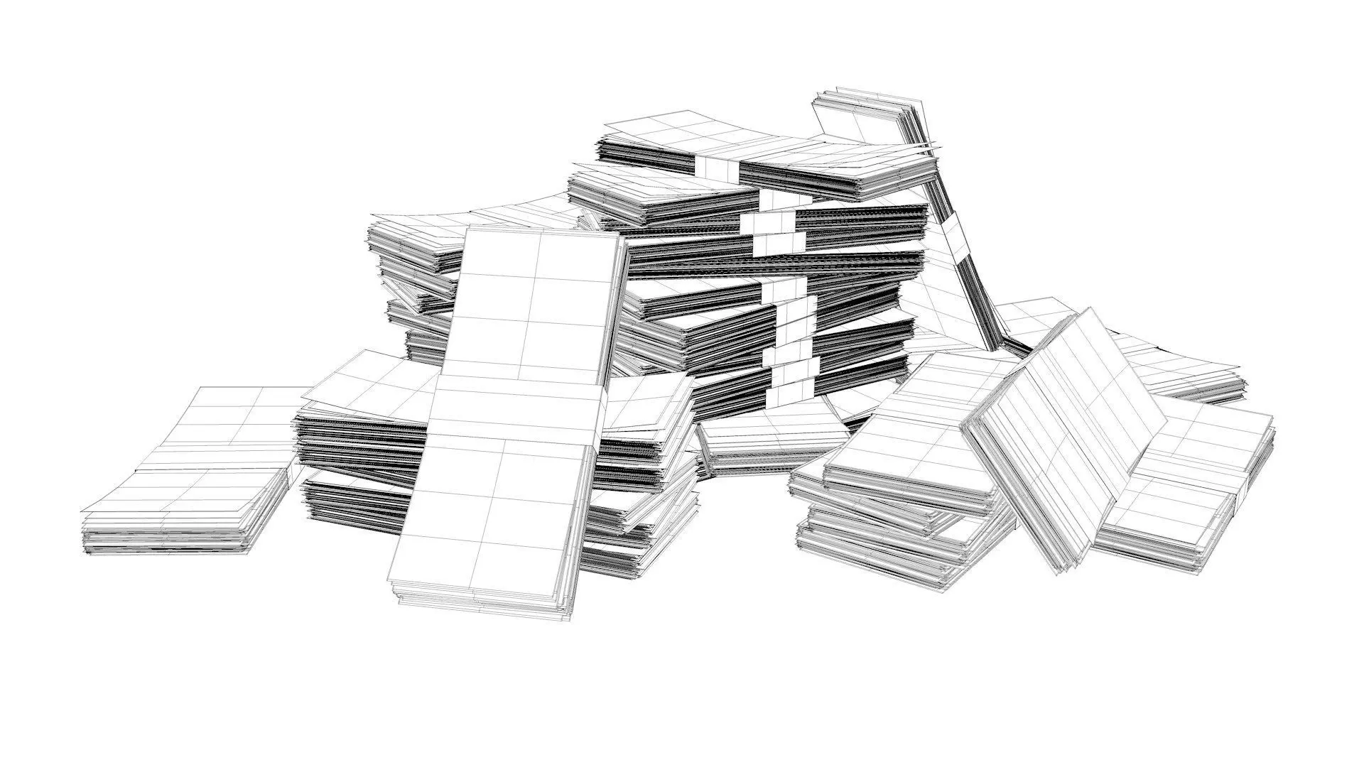 Stacks of Money 3D model_5