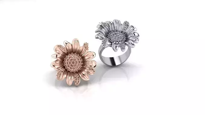 flower pave setting luxury jewelry ring