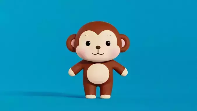 Monkey Cartoon Character Chibi Kawaii
