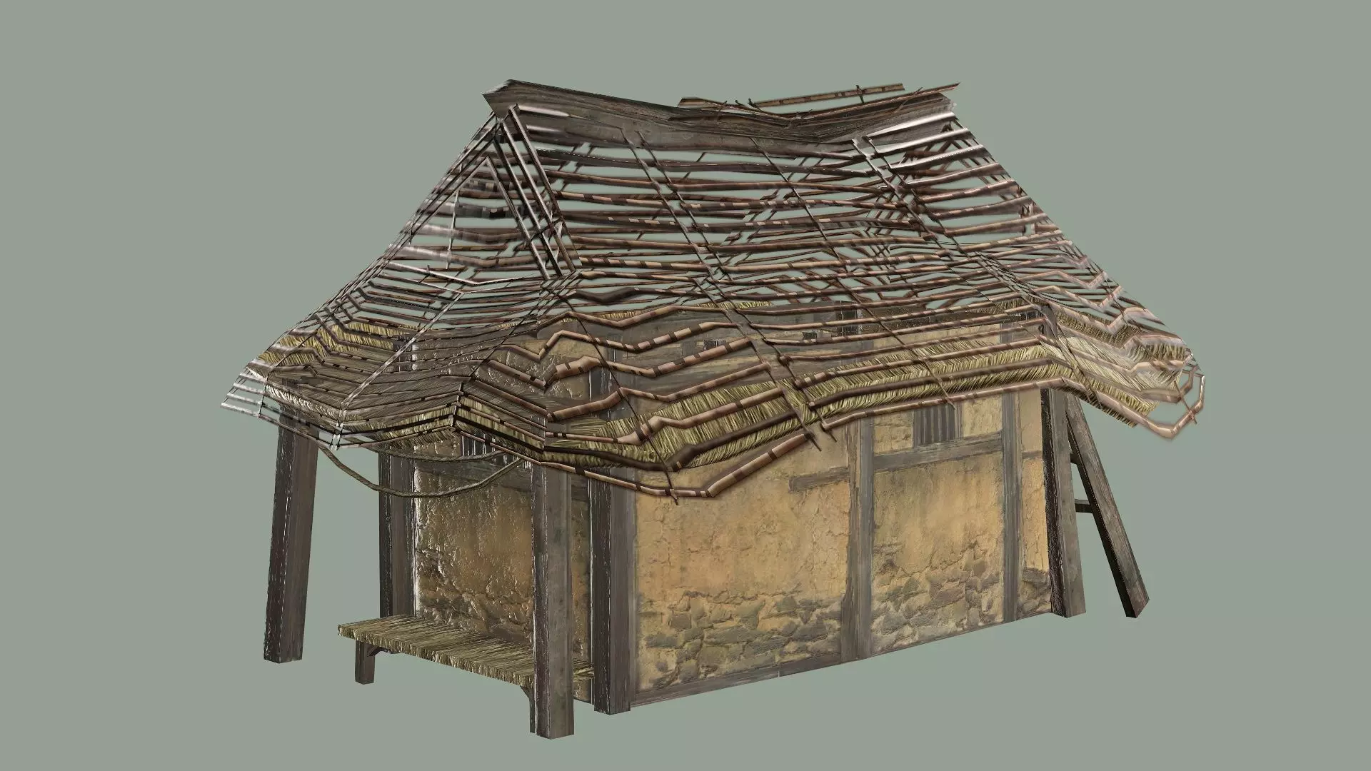 Wooden Hut C Low-Poly 3D Model Low-poly 3D model_4