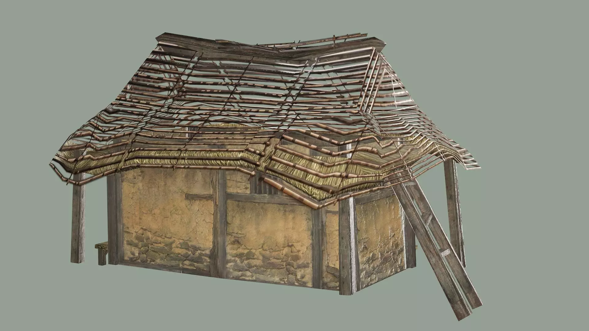 Wooden Hut C Low-Poly 3D Model Low-poly 3D model_3