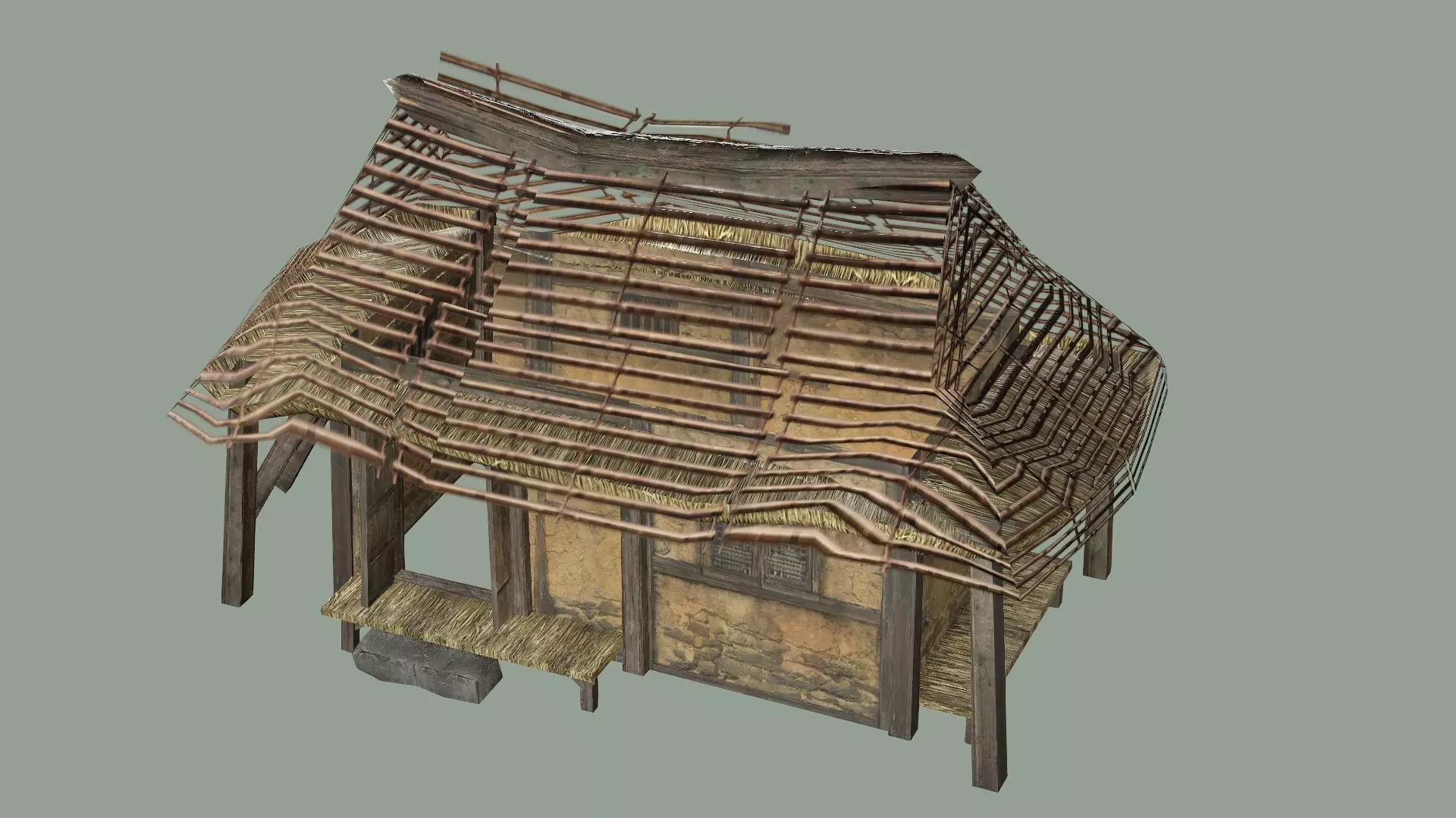 Wooden Hut C Low-Poly 3D Model Low-poly 3D model_5