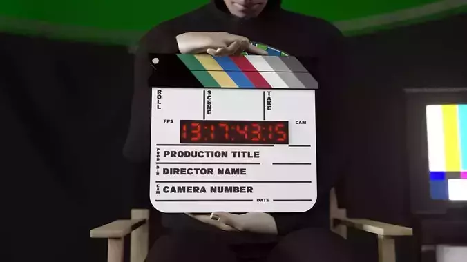 Digital Movie Clapboard 3D model Digital Movie Clapboard 3D model