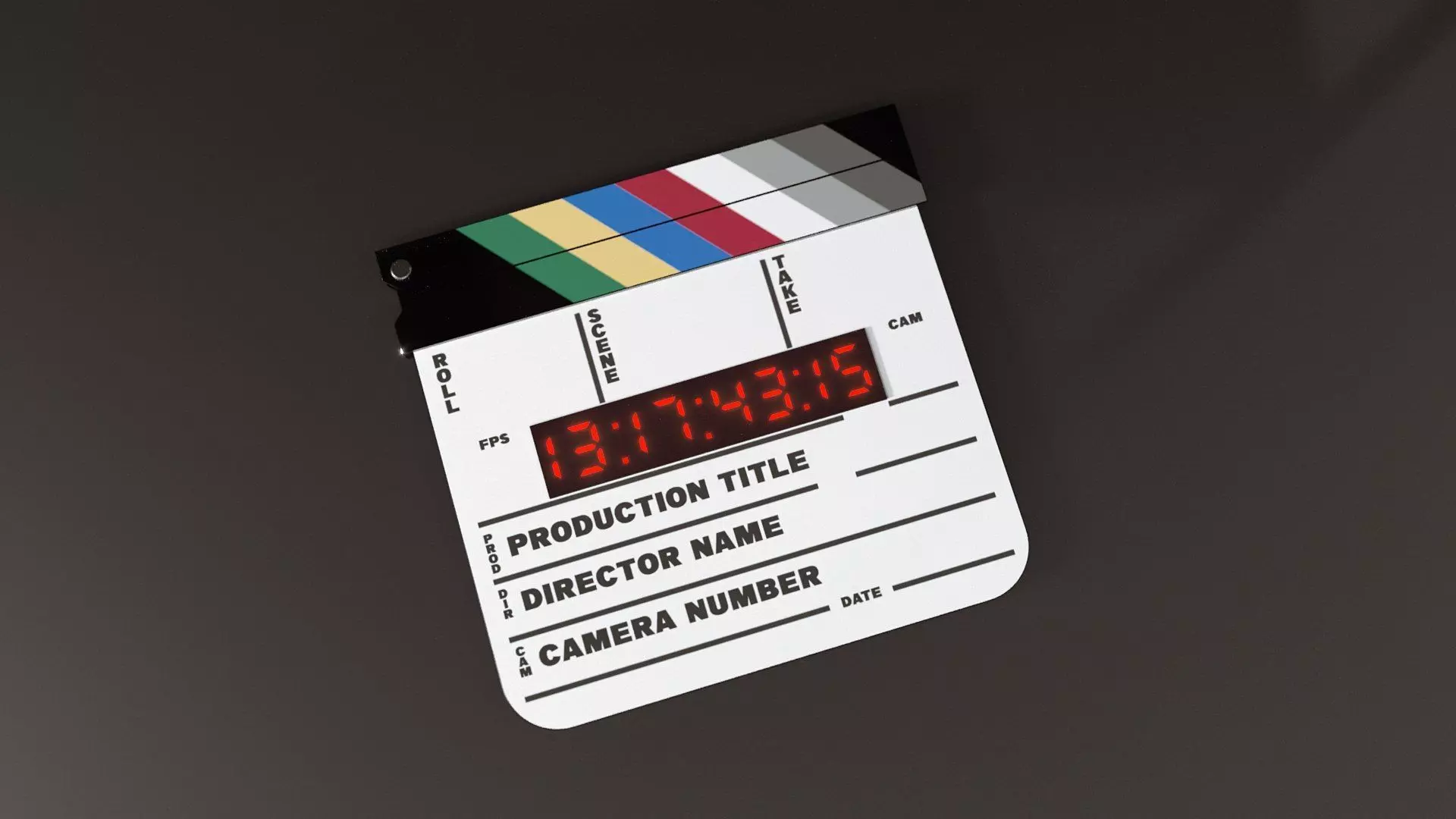 Digital Movie Clapboard 3D model_4