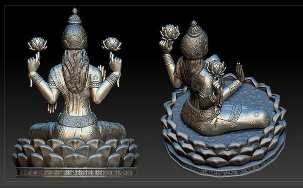 Lakshmi Statue 40024 3D print model_2