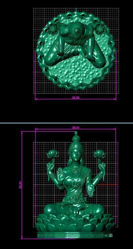 Lakshmi Statue 40024 3D print model_3