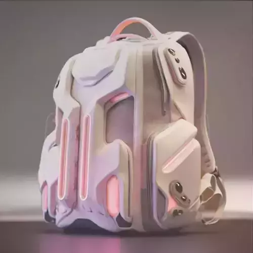Futuristic Backpack 3D Model Neon Pink Lights Sci-Fi Design Low-poly 3D model Futuristic Backpack 3D Model Neon Pink Lights Sci-Fi Design Low-poly 3D model