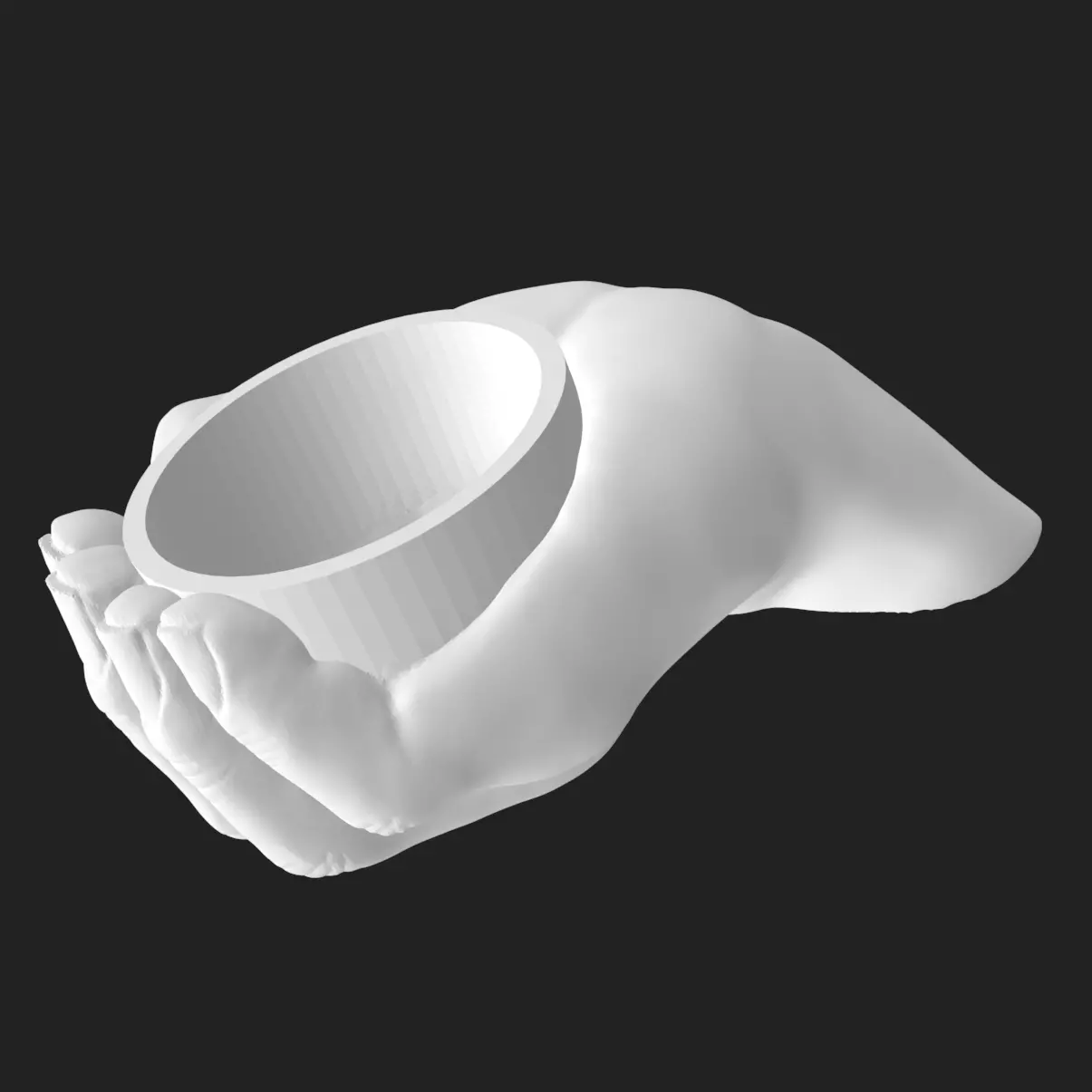3D Printable Hand Planter Cup STL Set Home Decor Gift 3D print model_0