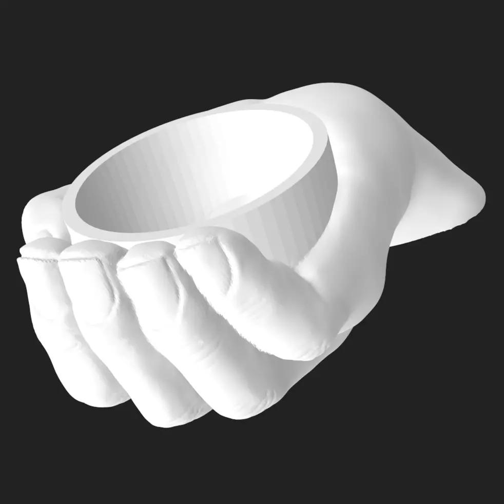3D Printable Hand Planter Cup STL Set Home Decor Gift 3D print model_4