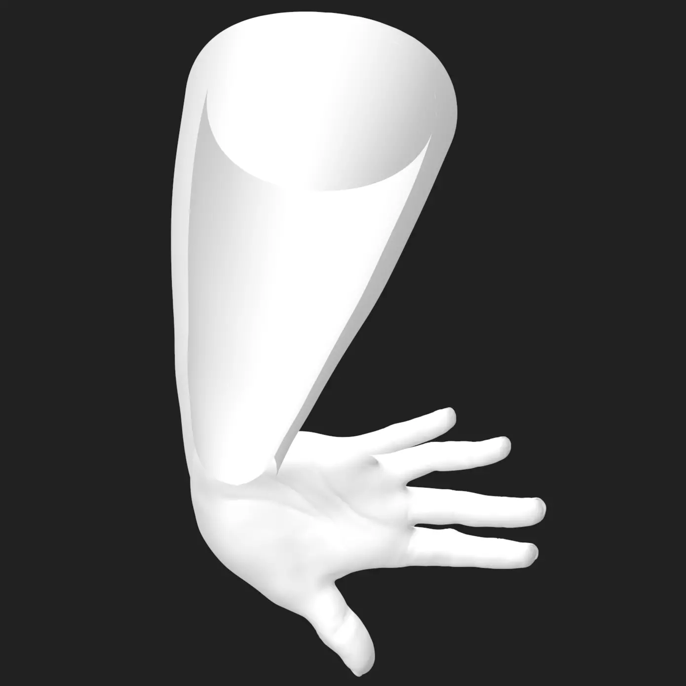 3D Printable Hand Arm Vase Cup STL Model Decor Gift 3D print model_0