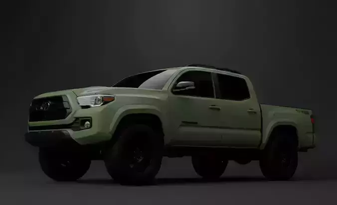 Modern Olive Green Toyota Tacoma Pickup Truck