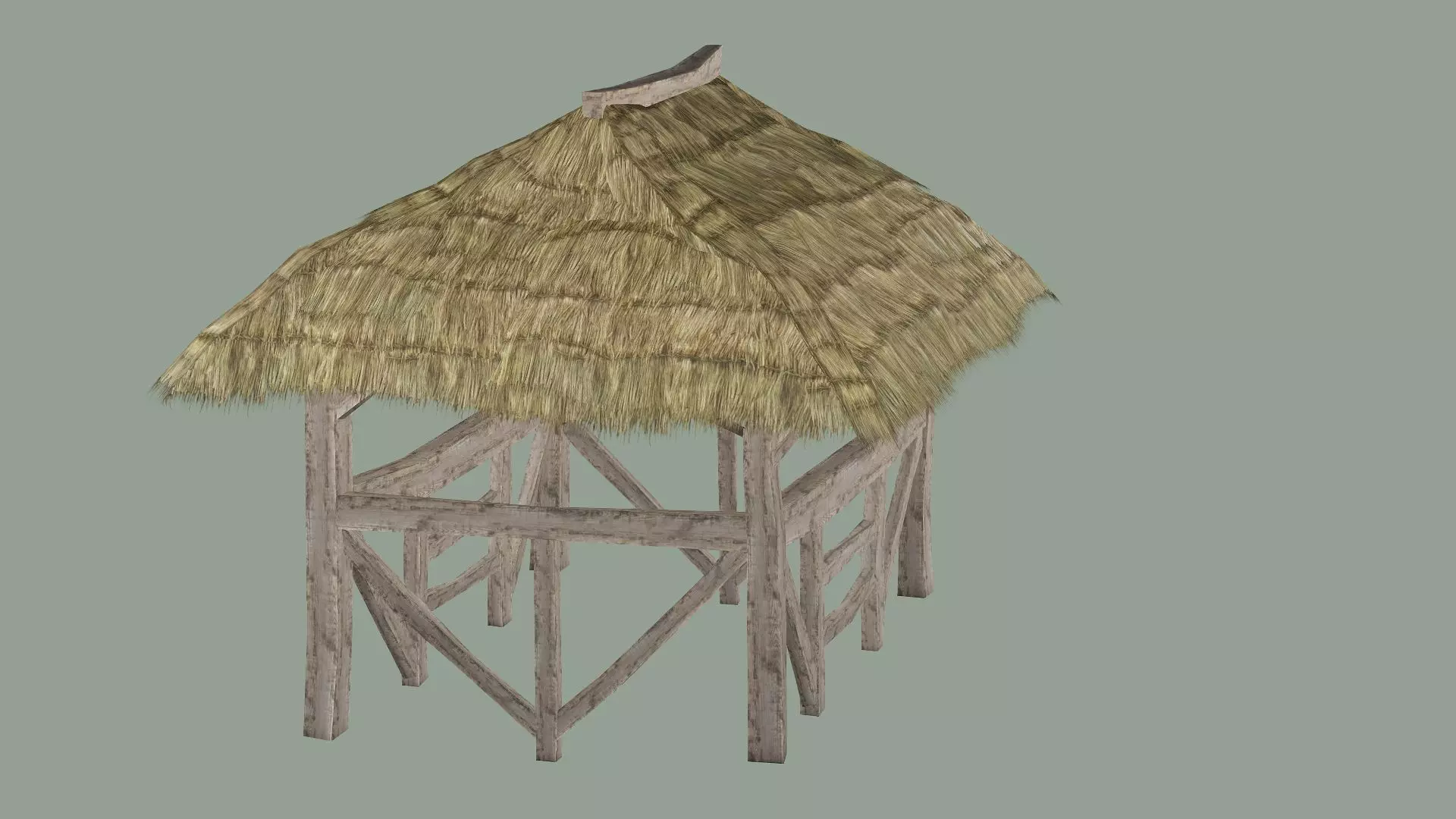 Wooden Hut D Low-Poly 3D Model Low-poly 3D model_2