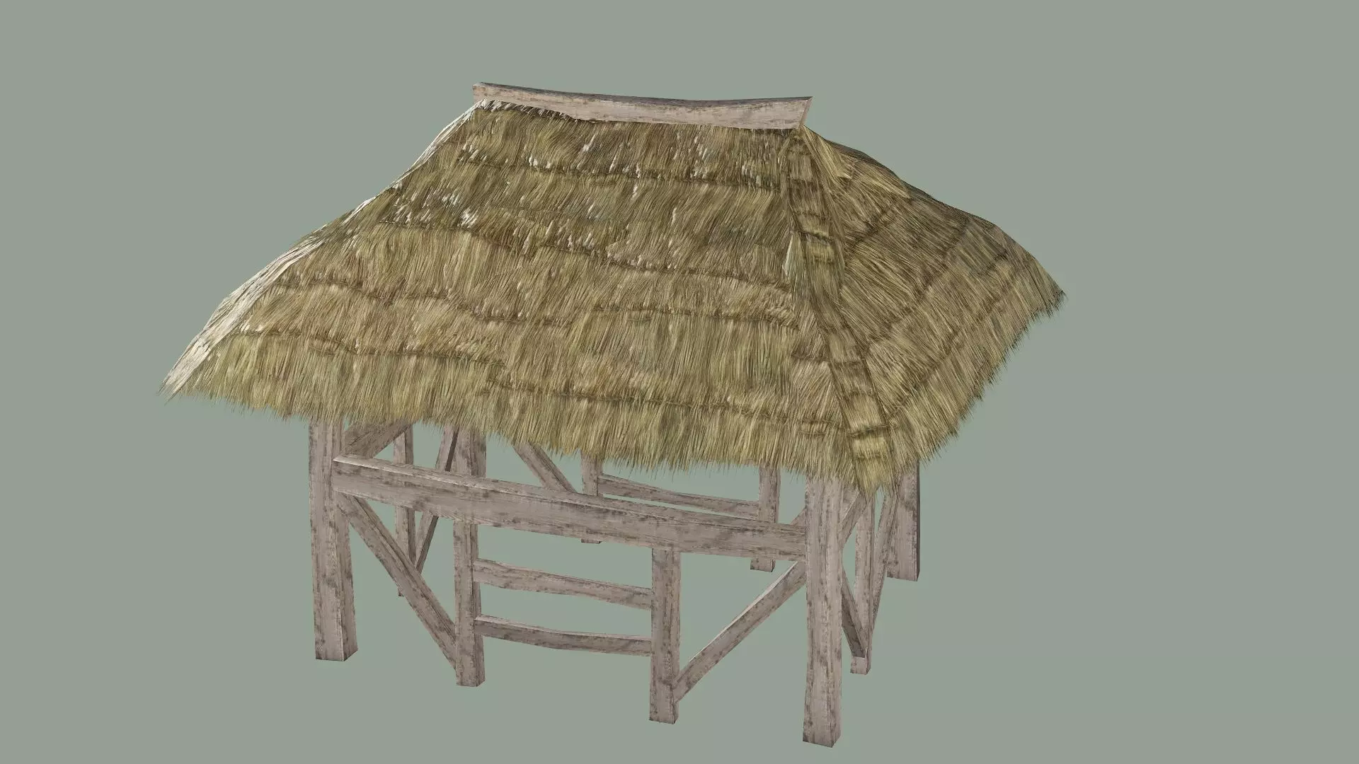 Wooden Hut D Low-Poly 3D Model Low-poly 3D model_3