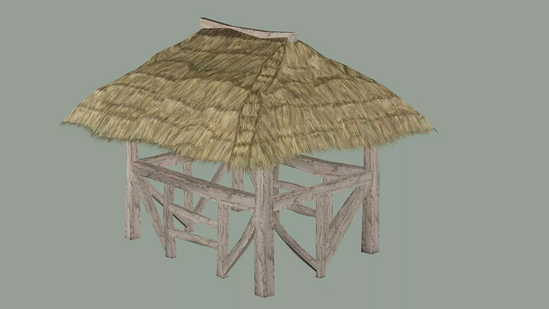 Wooden Hut D Low-Poly 3D Model Low-poly 3D model_4