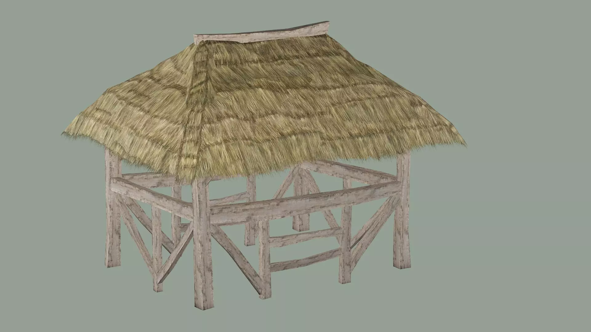 Wooden Hut D Low-Poly 3D Model Low-poly 3D model_1