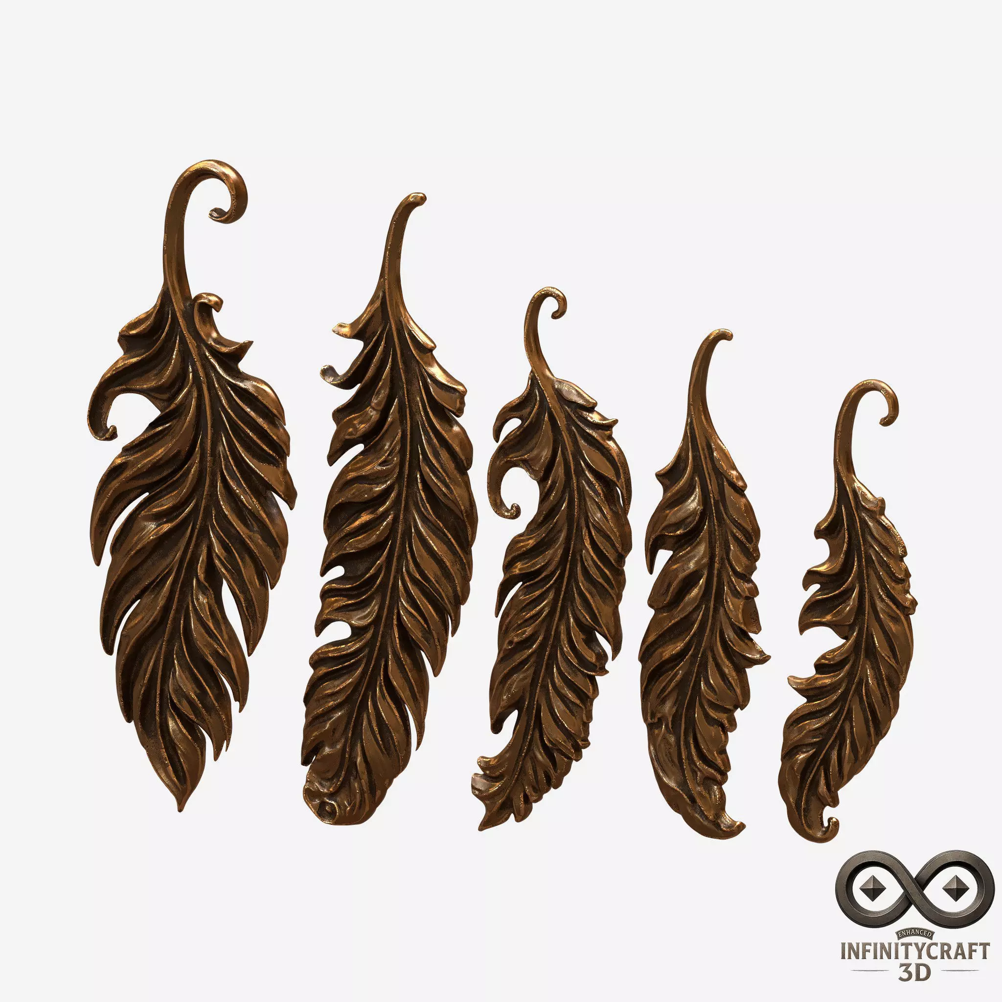 Elegant Feather Pack  5 Detailed 3D Feathers for Art and Decor 3D print model_2