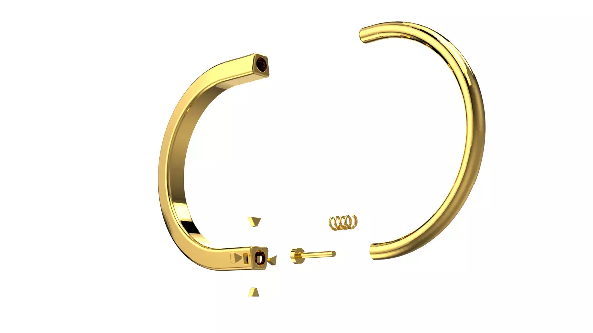 Lock bracelet size 18 and 19 3D print model_2