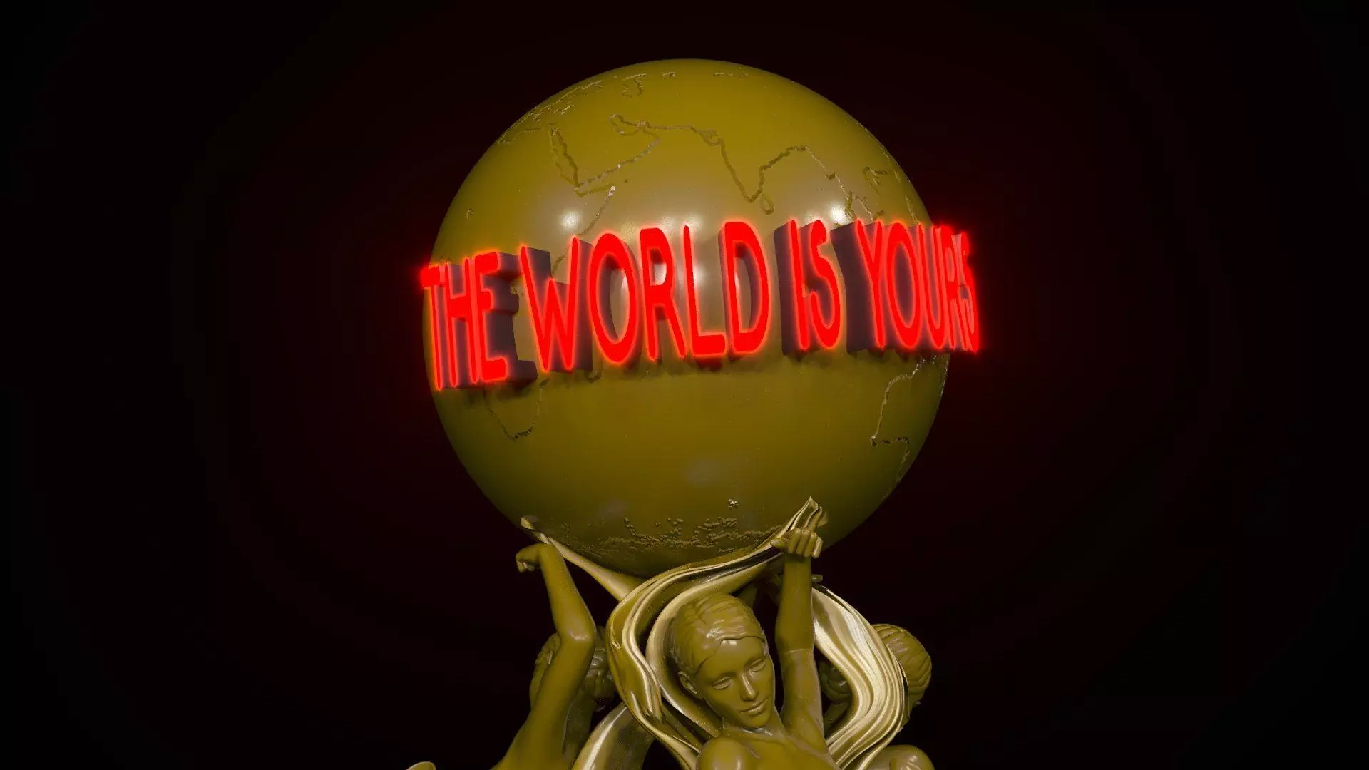 The World is Yours Statue 3D model_0