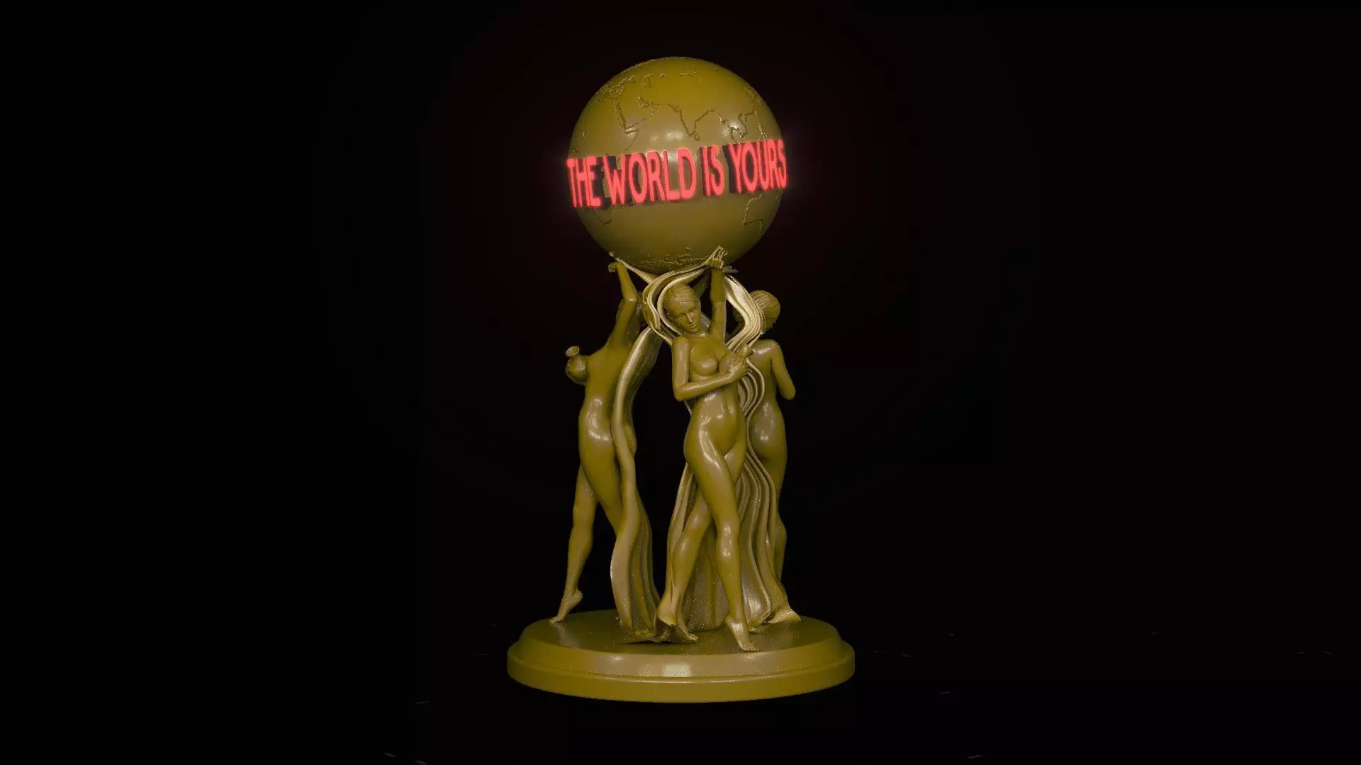 The World is Yours Statue 3D model_1