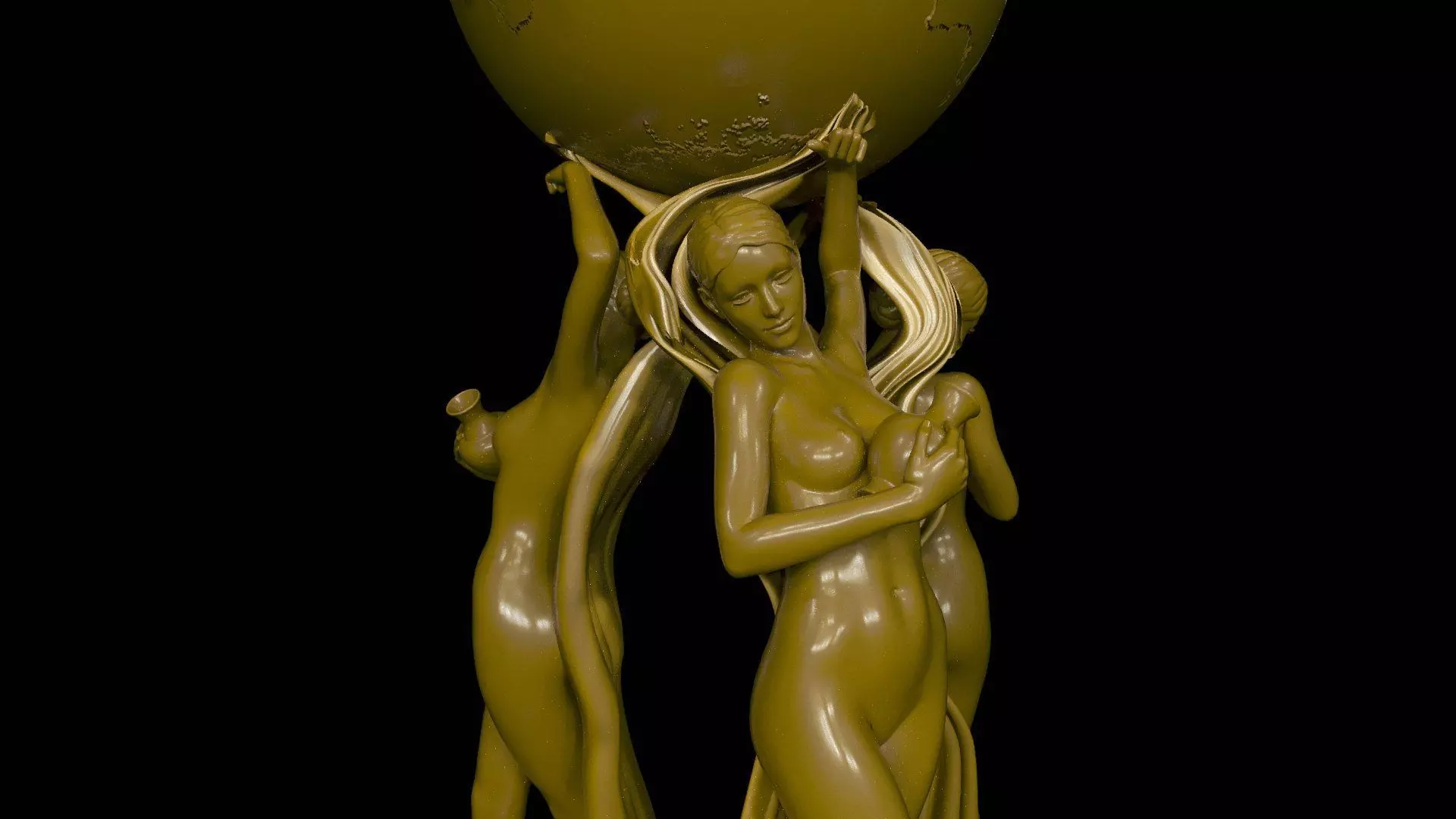 The World is Yours Statue 3D model_2