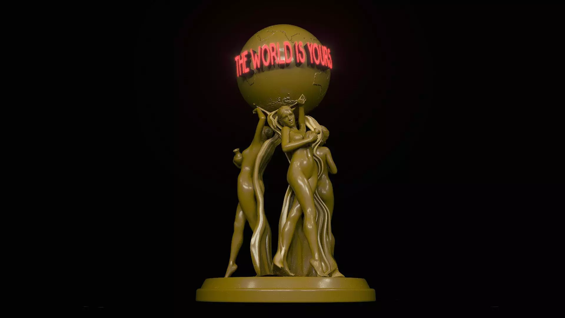 The World is Yours Statue 3D model_3