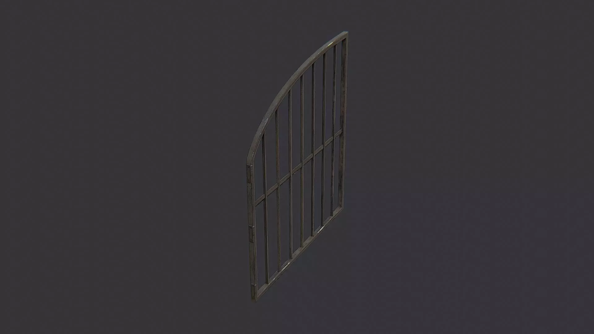 Iron Carport Gate with Curved Bars Low-poly 3D model_0