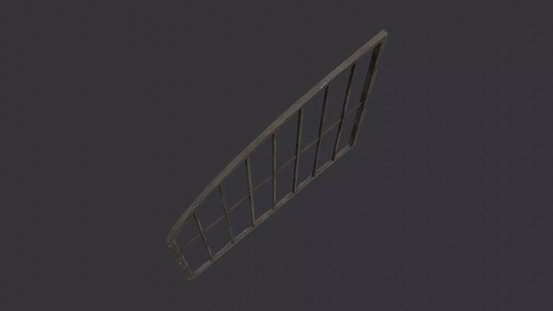 Iron Carport Gate with Curved Bars Low-poly 3D model_4