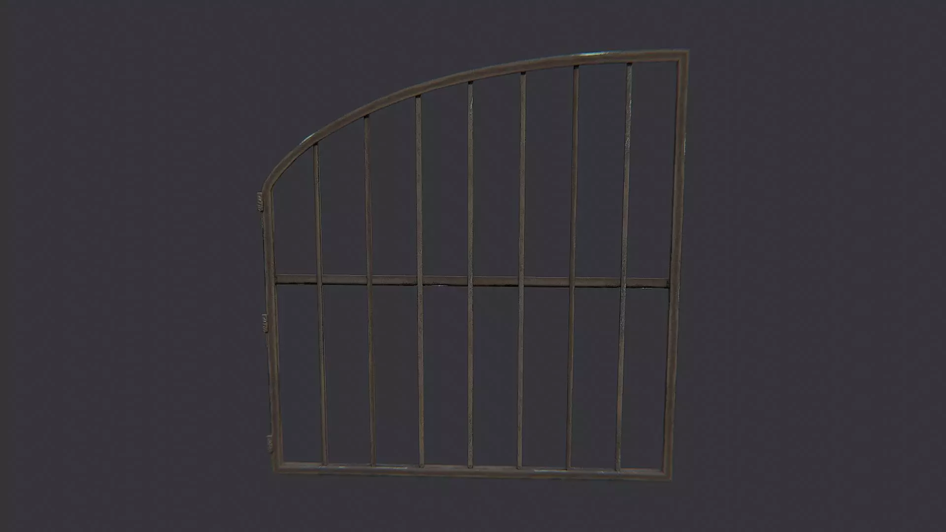 Iron Carport Gate with Curved Bars Low-poly 3D model_2