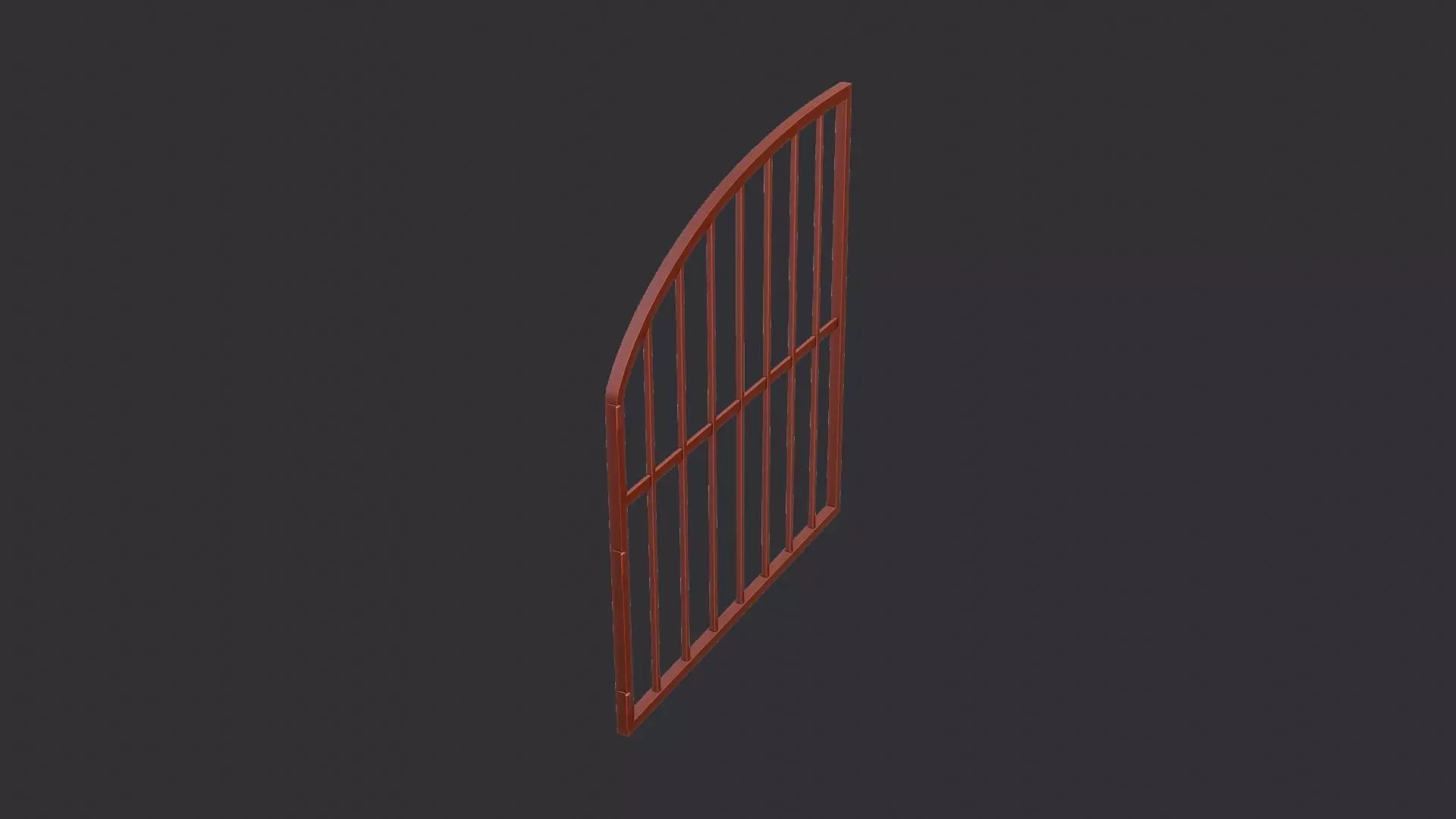 Iron Carport Gate with Curved Bars Low-poly 3D model_6