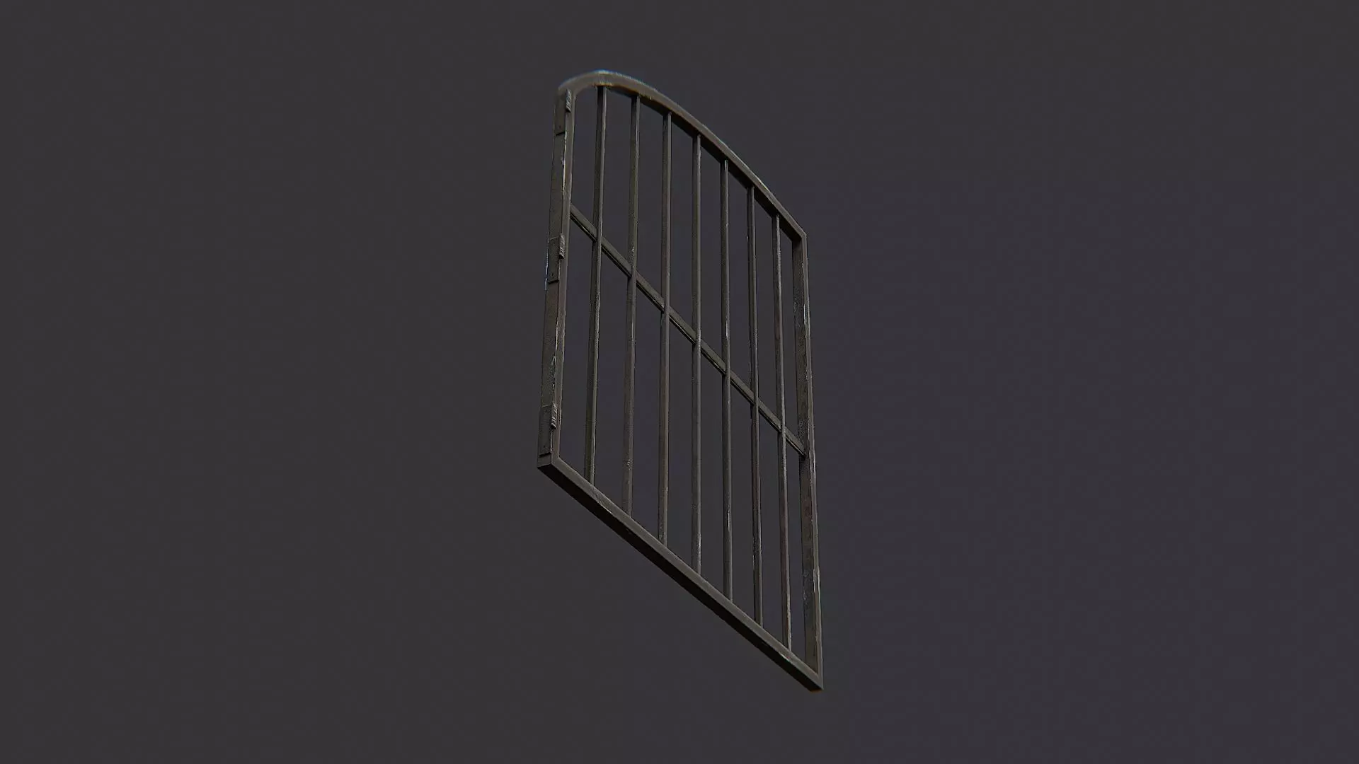 Iron Carport Gate with Curved Bars Low-poly 3D model_5
