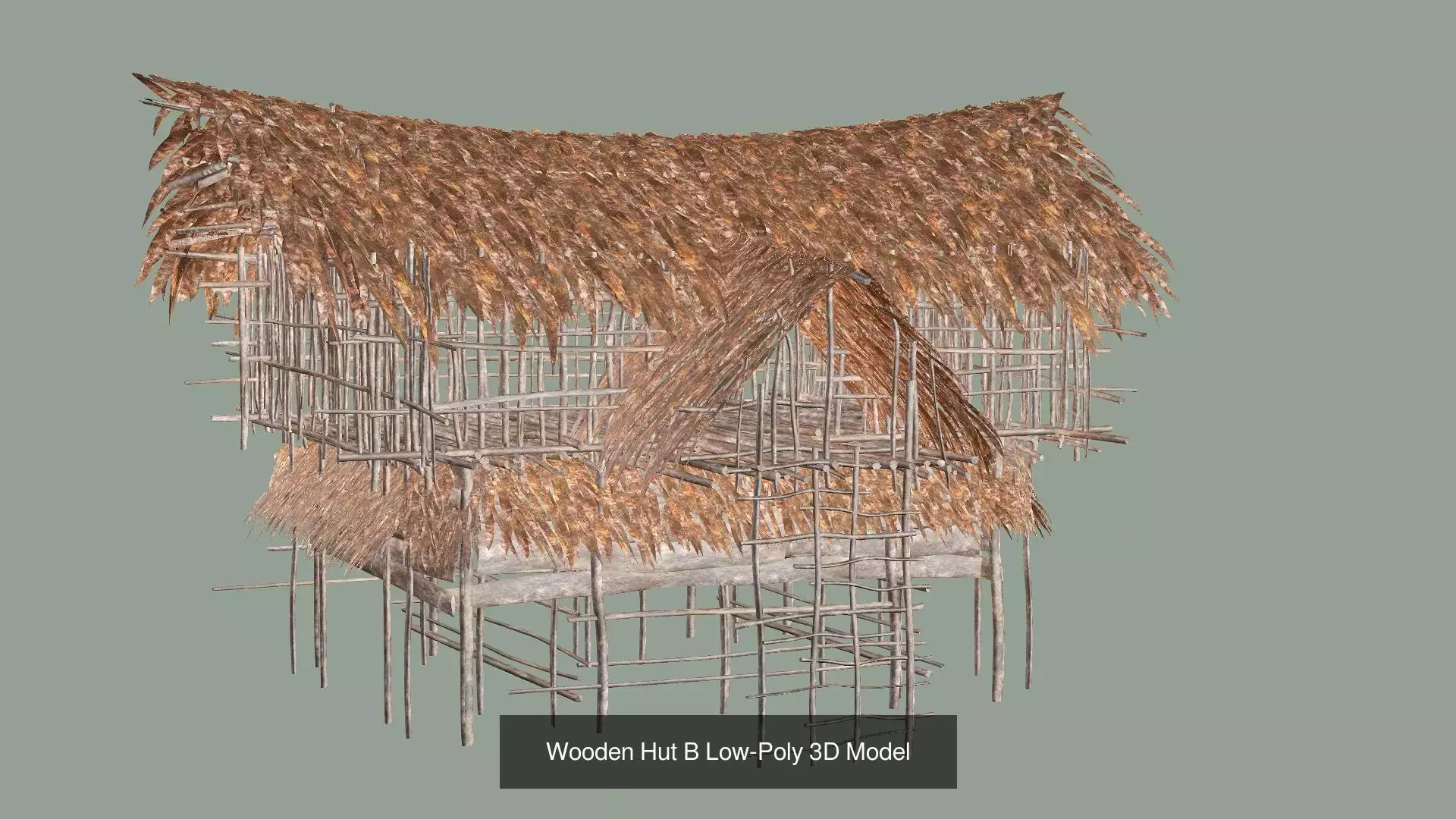 Wooden Hut Collection Low-Poly 3D Model _3