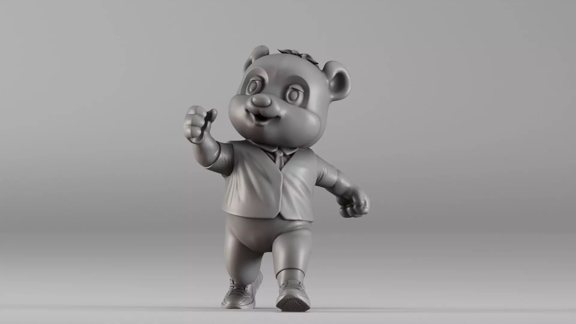 002399 Cartoon Panda Character STL Miniature 3D print model