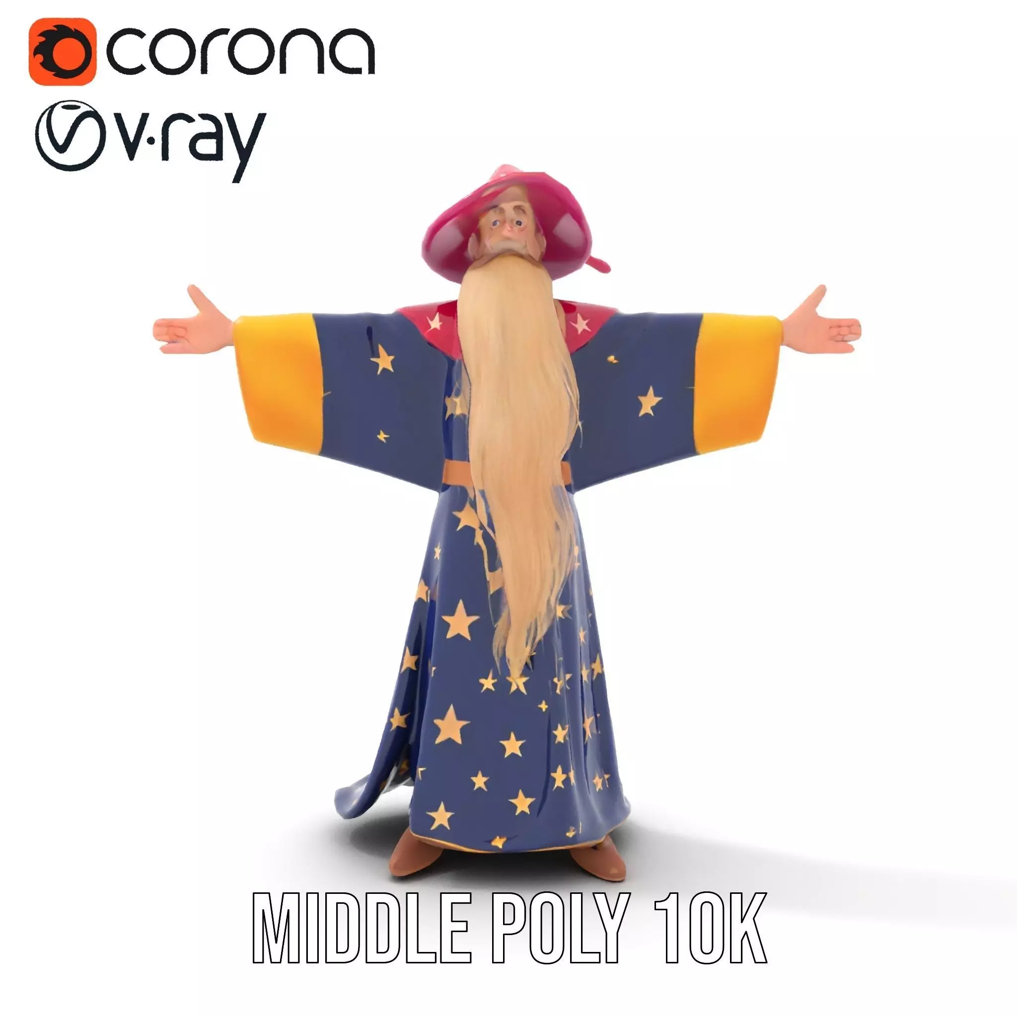 Starry Wizard model pack Low-poly 3D model_6
