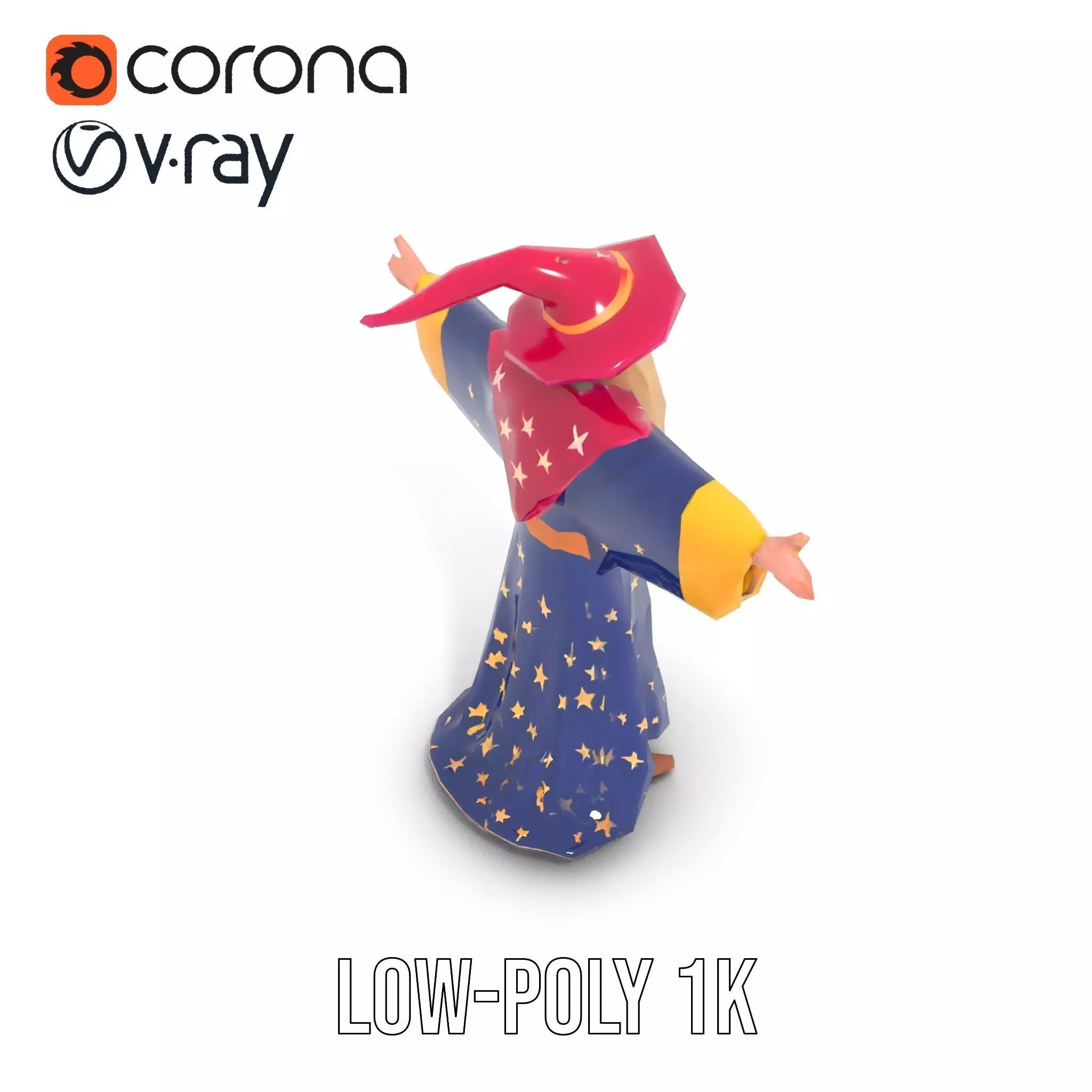 Starry Wizard model pack Low-poly 3D model_17