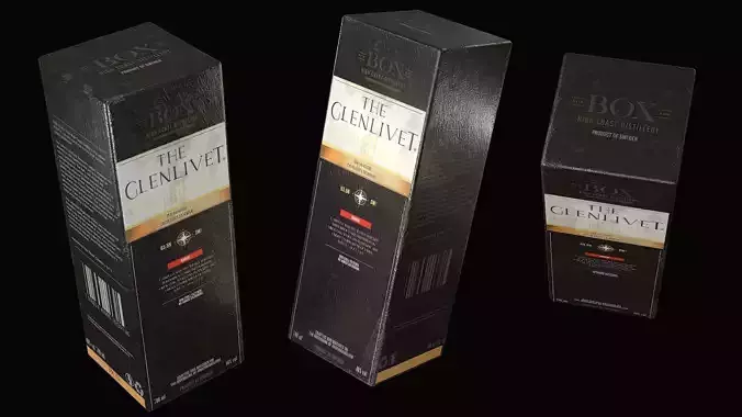 Whisky Box - Realistic PBR Packaging 3D Model - Game Ready Prop  Low-poly 3D model