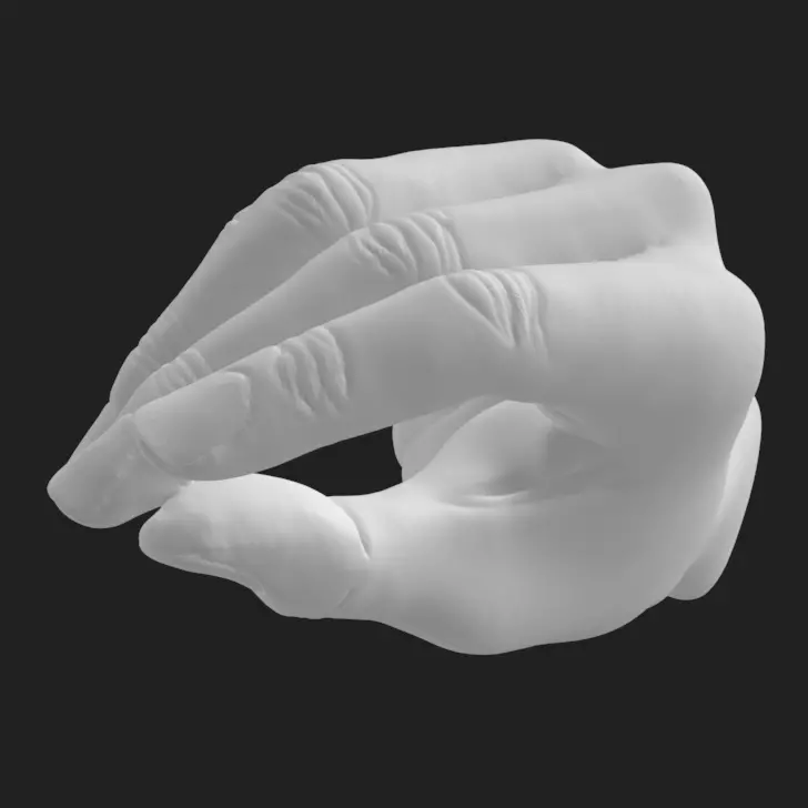 Pinching Hand Pen Holder STL Desk Decor Gift 3D Printable 3D print model_2