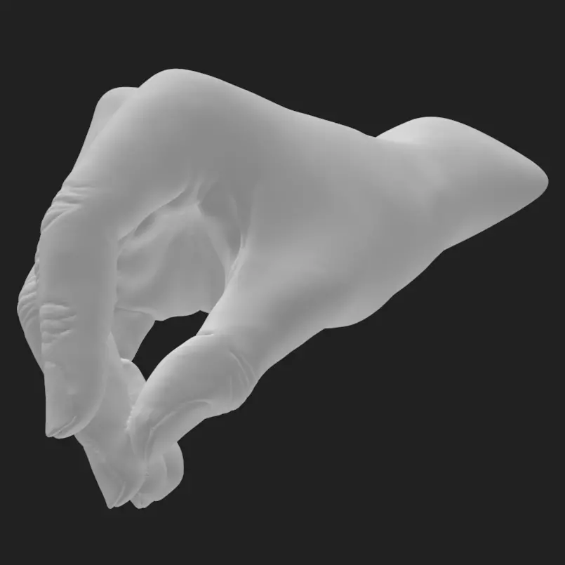 Pinching Hand Pen Holder STL Desk Decor Gift 3D Printable 3D print model_0