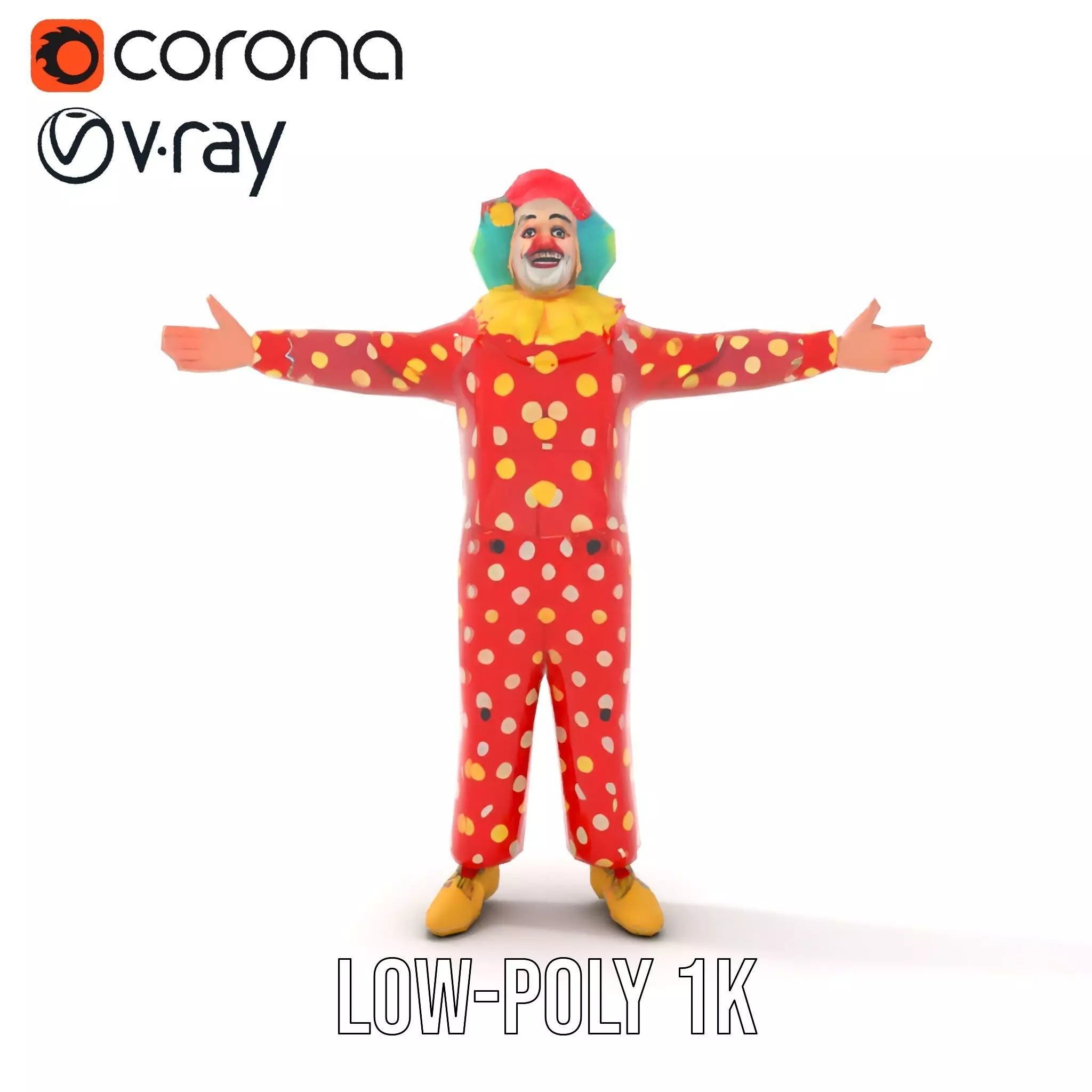 Vibrant Clown Character model pack Low-poly 3D model_8