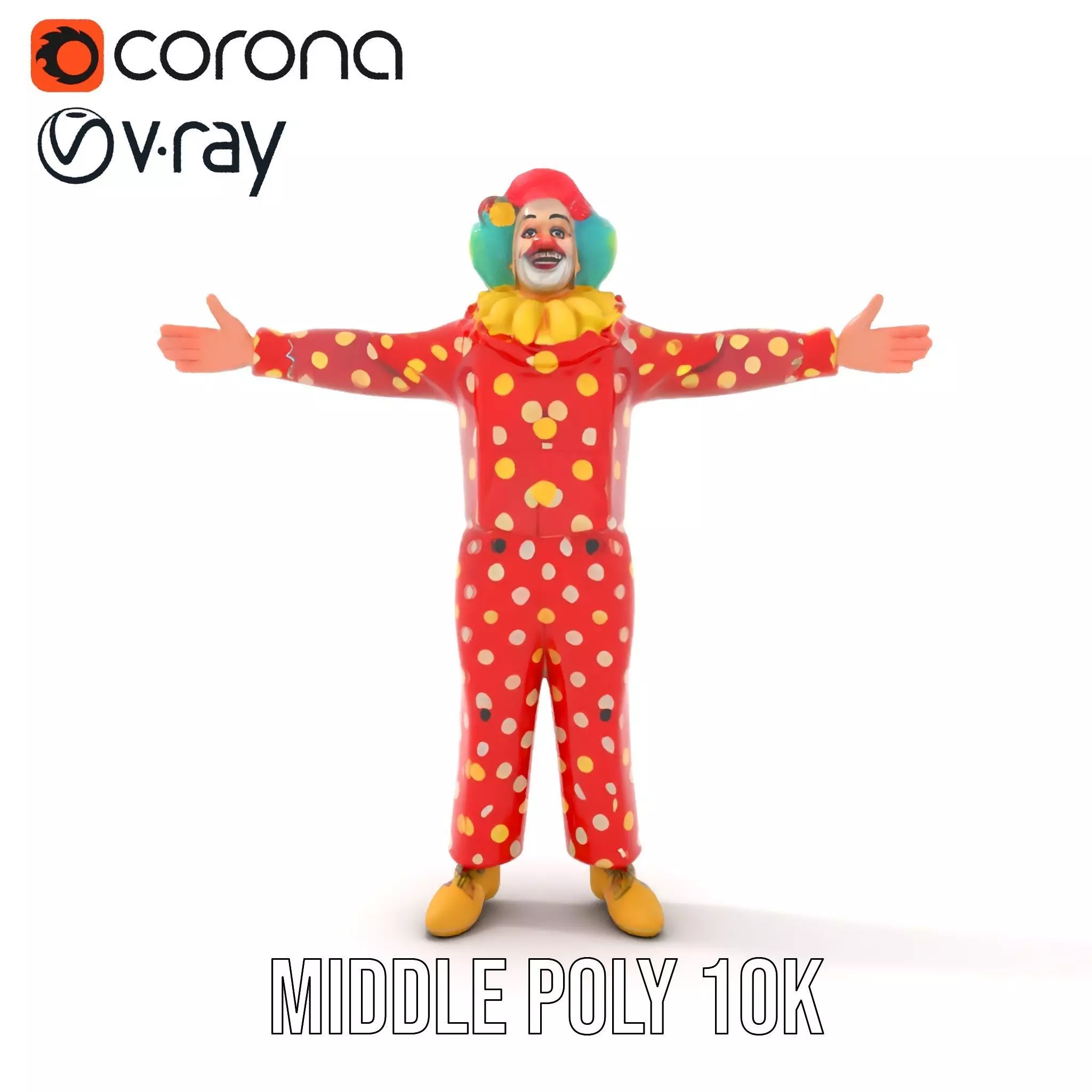 Vibrant Clown Character model pack Low-poly 3D model_22
