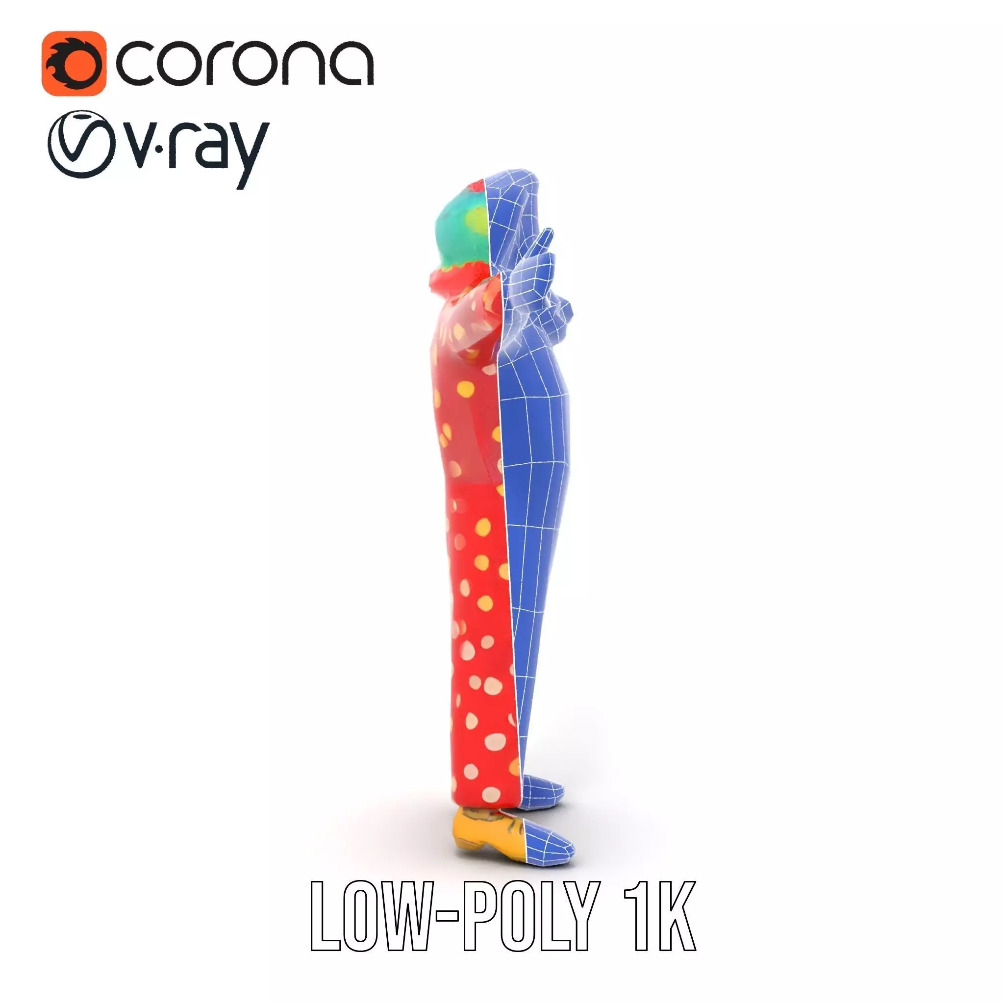 Vibrant Clown Character model pack Low-poly 3D model_32