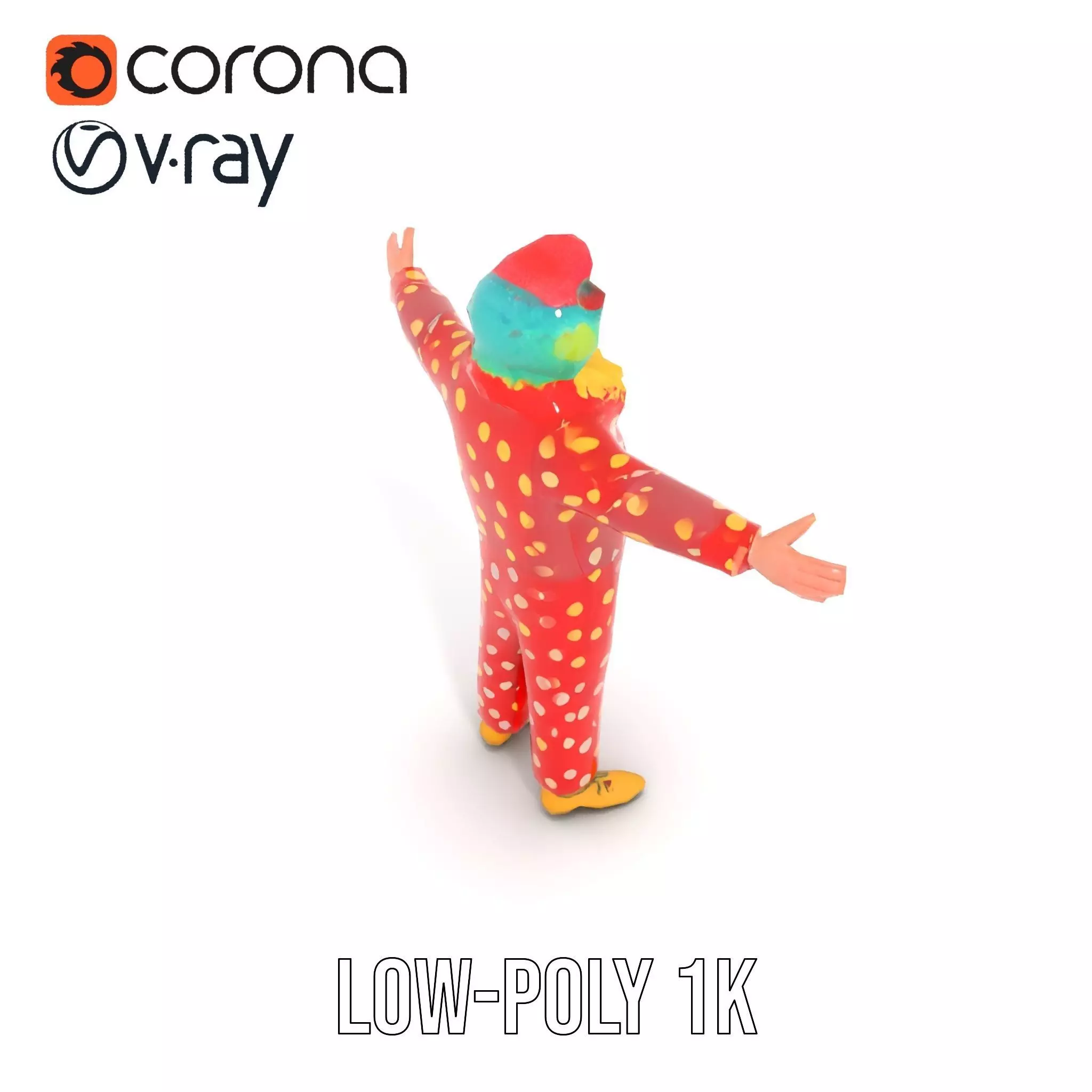Vibrant Clown Character model pack Low-poly 3D model_15