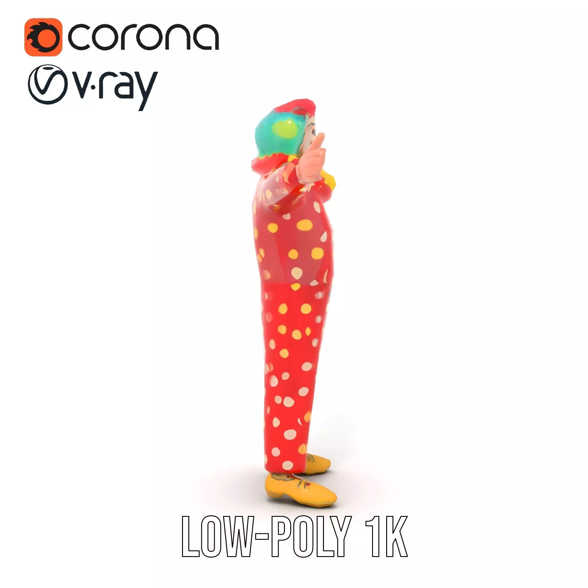 Vibrant Clown Character model pack Low-poly 3D model_17