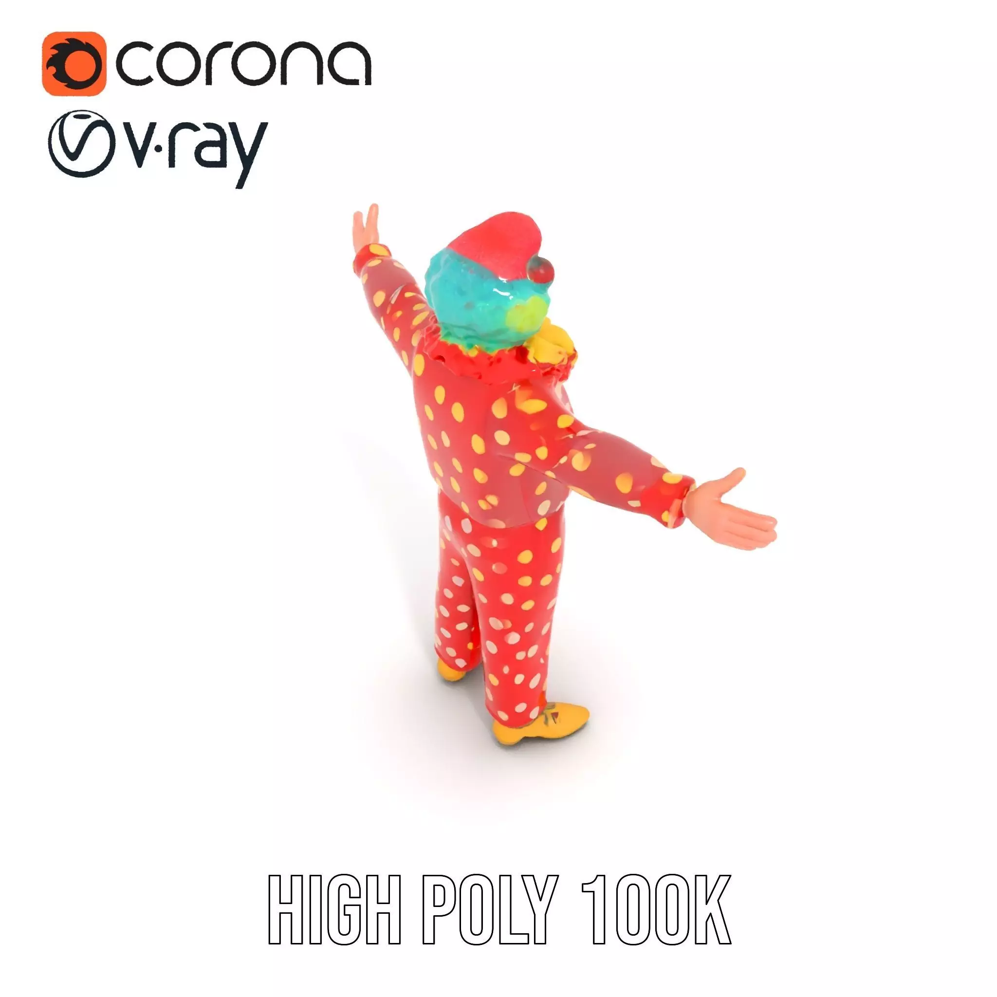 Vibrant Clown Character model pack Low-poly 3D model_18