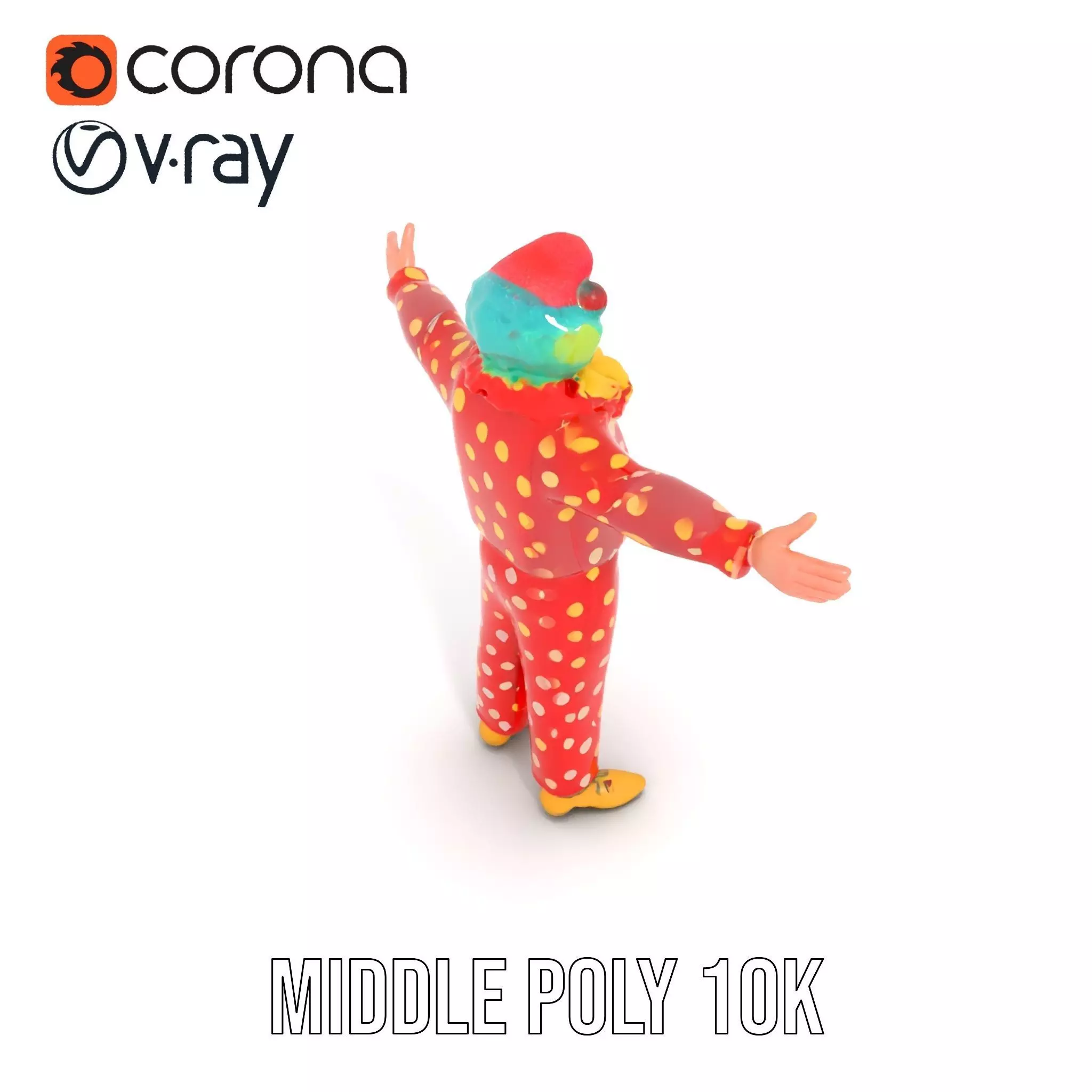 Vibrant Clown Character model pack Low-poly 3D model_6