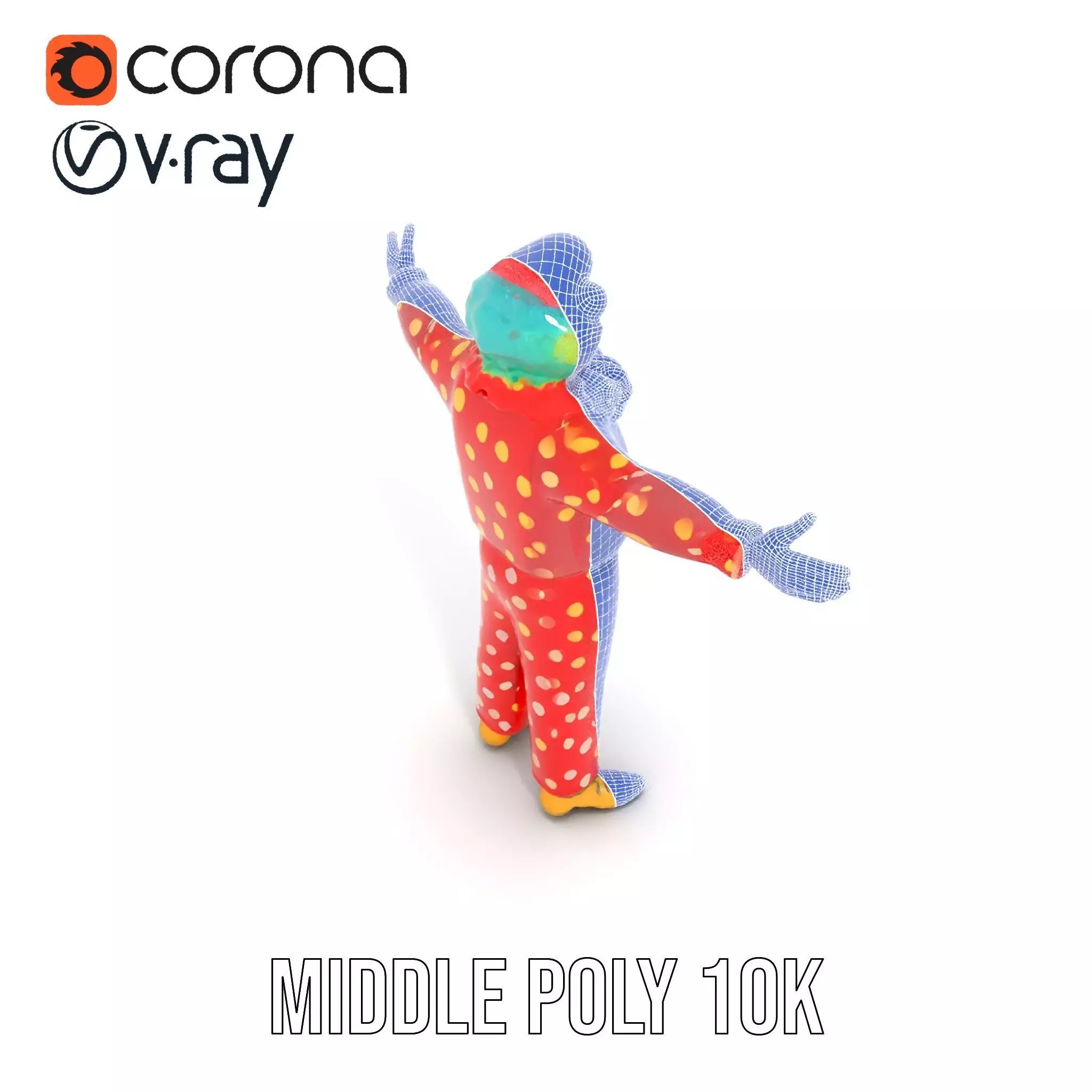 Vibrant Clown Character model pack Low-poly 3D model_7