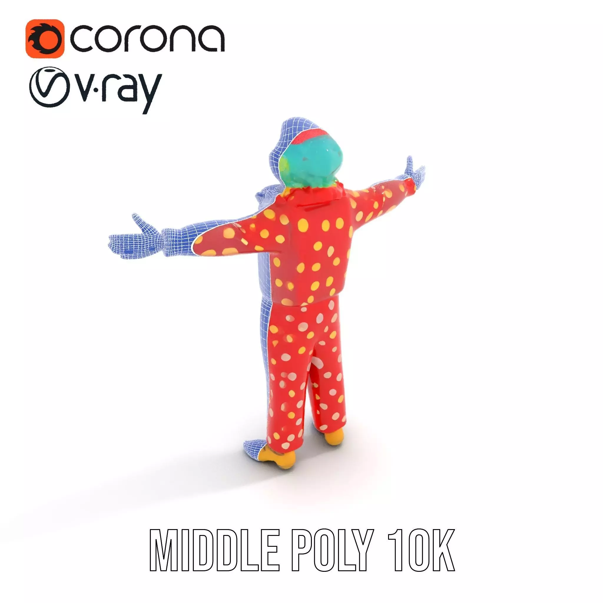 Vibrant Clown Character model pack Low-poly 3D model_25