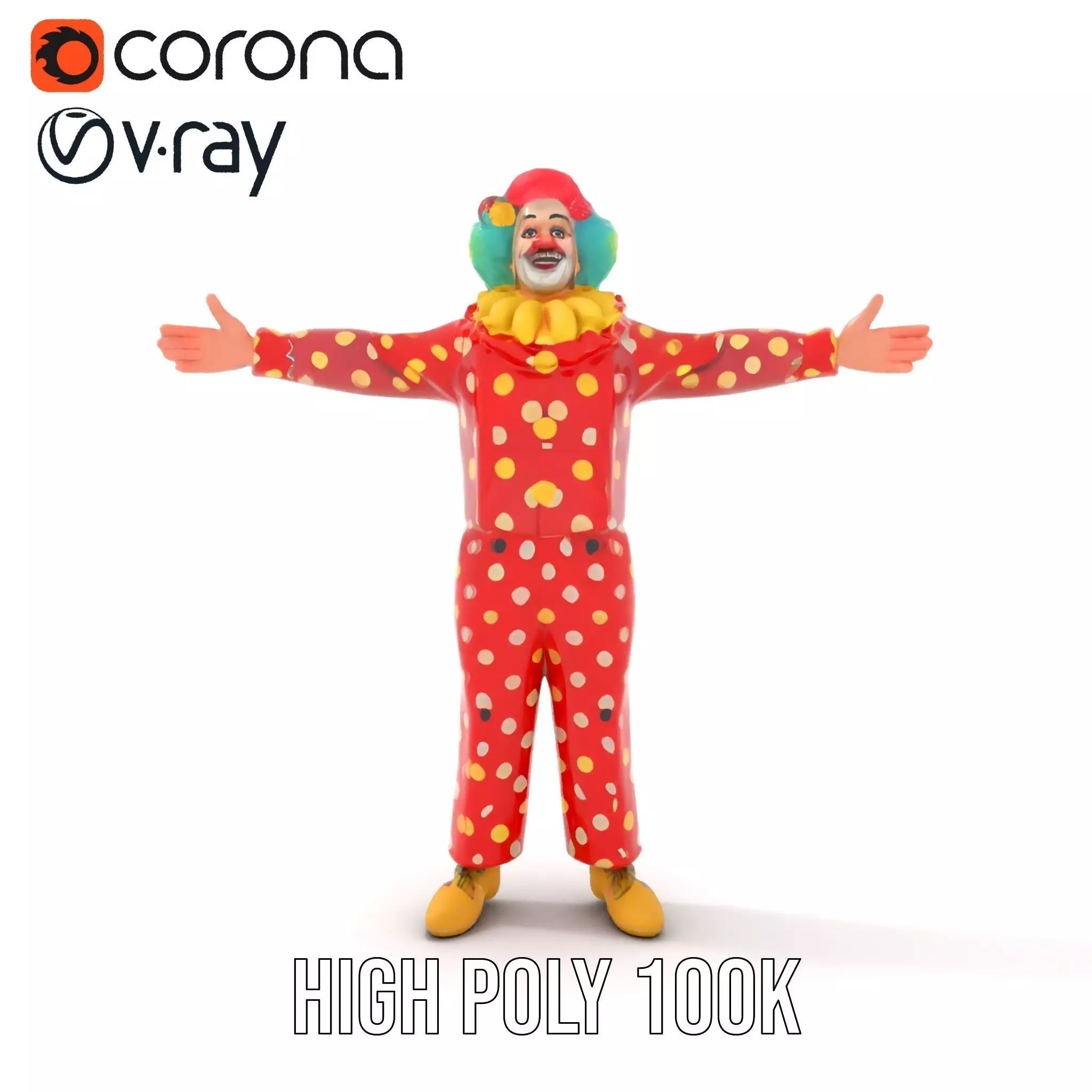 Vibrant Clown Character model pack Low-poly 3D model_30