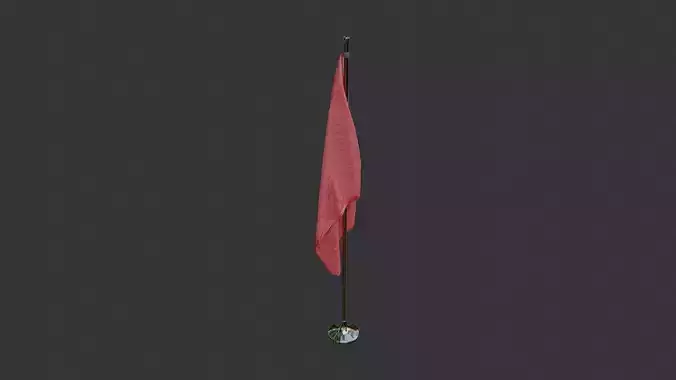 Red Signage Flag Stand
