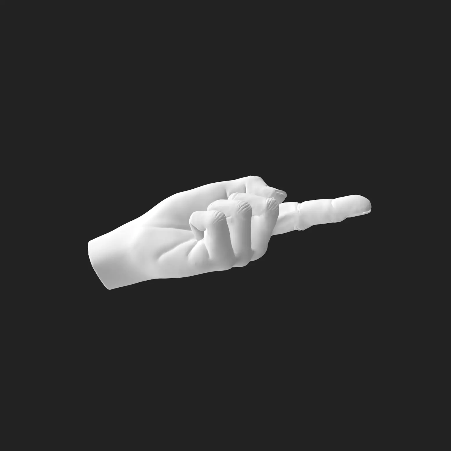 Pointing Hand STL Model Direction Decor Gift 3D Printable 3D print model_3