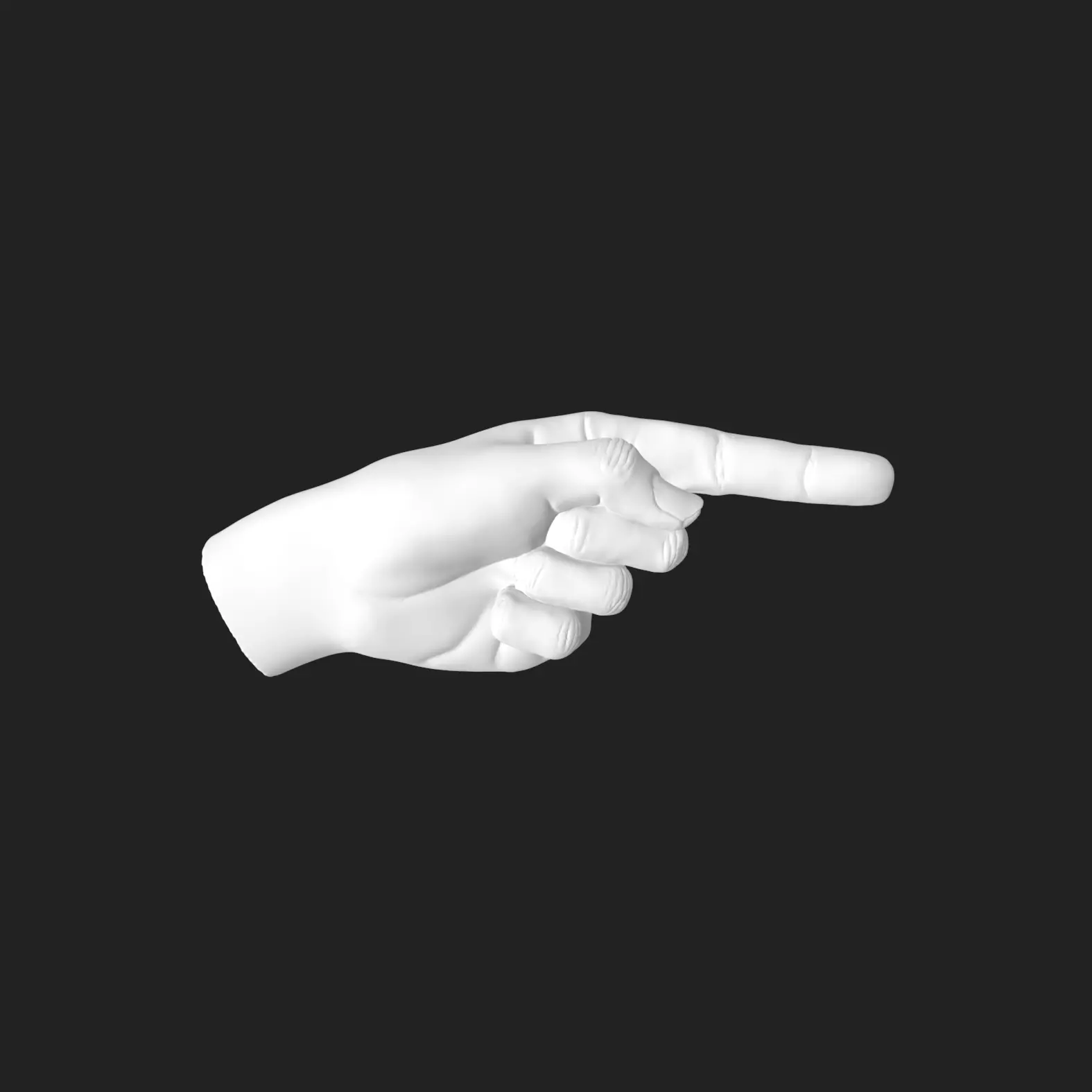 Pointing Hand STL Model Direction Decor Gift 3D Printable 3D print model_0